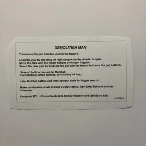 Instruction card, Demolition Man