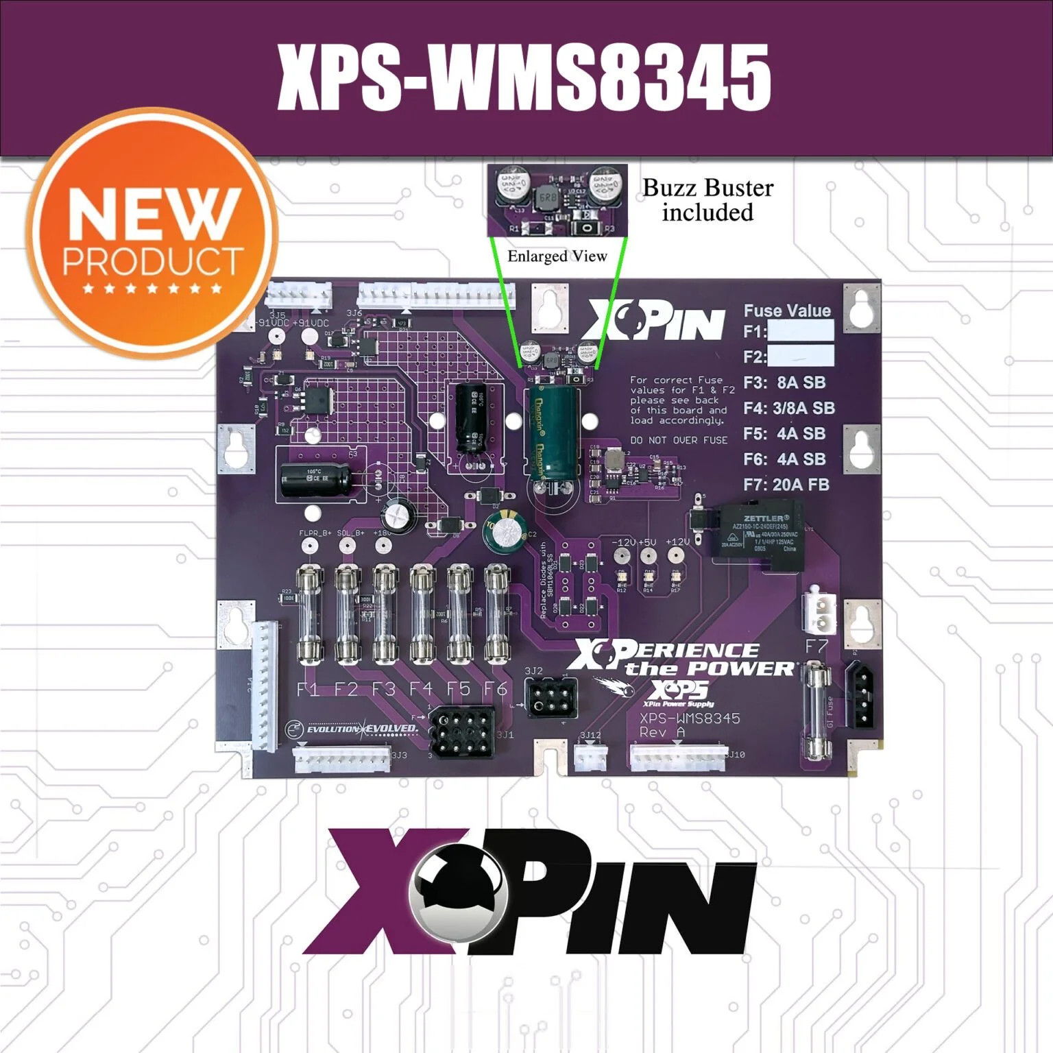 XP-WMS8345 Power Supply for Williams & early Data East Games