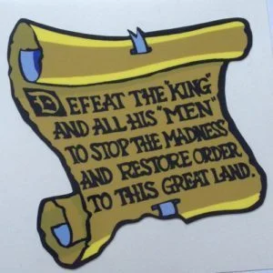 Scroll repair decal for Medieval Madness