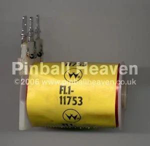 Upper flipper solenoid coil (Yellow) FL-11753