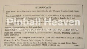 Instruction card, Hurricane