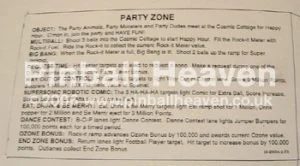 Instruction card, Party Zone