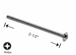 4006-01027-40 Machine Screw 6-32 x 2-1/2 inch long phillips with round washer head.