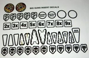 Insert decals (Laminated & Die Cut) Big Guns