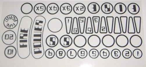 Insert decals (Laminated and Die Cut) Firepower