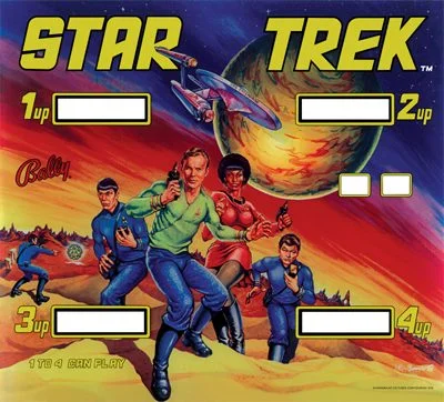 Bally Star Trek replacement backglass (proto artwork)