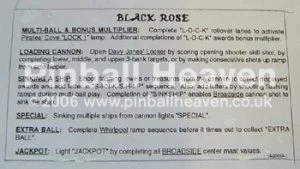 Instruction Card for Black Rose