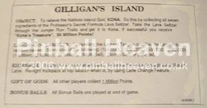 Instruction Card, Gilligans