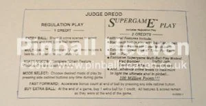 Instruction card, Judge Dredd