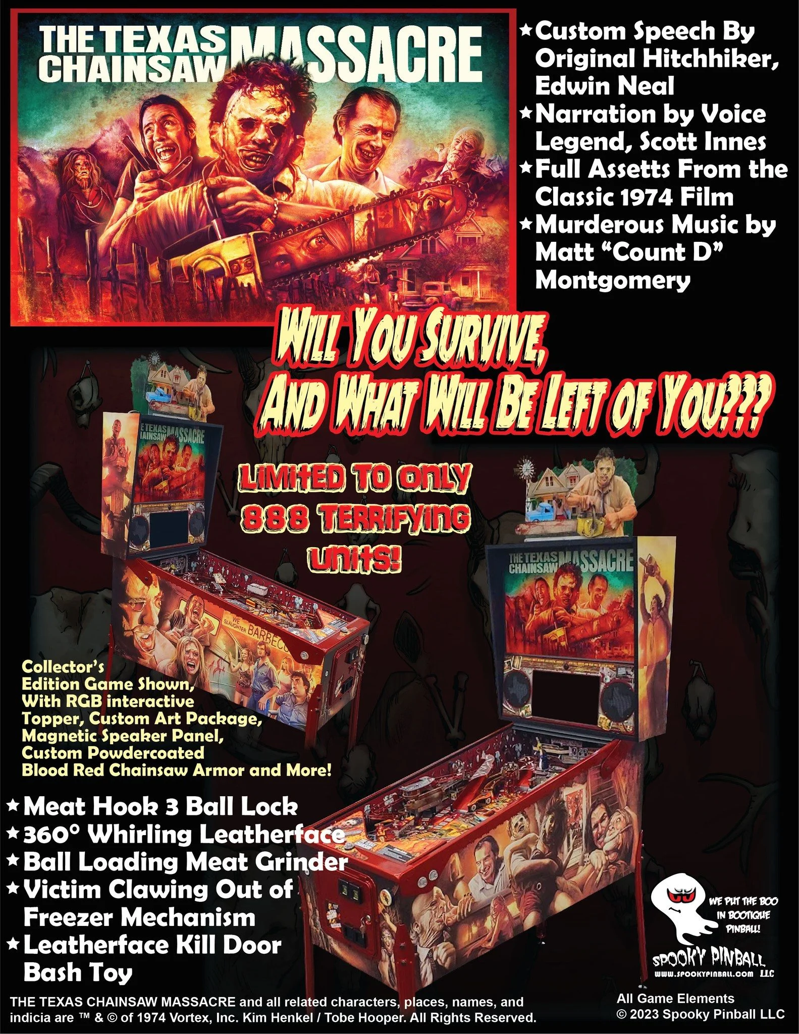 Texas Chainsaw Massacre Pinball Machine Flyer