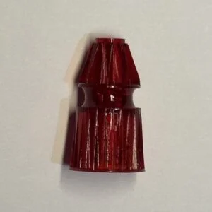 03-8269-9 Plastic jewel pattern post 1-3/16 inch tall in transparent red