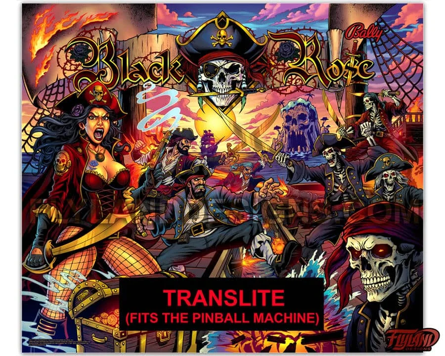 Black Rose translight by Flyland Designs - Pinball Heaven