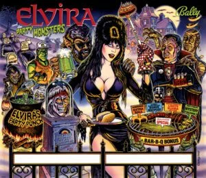elvira and the party monsters pinball backglass