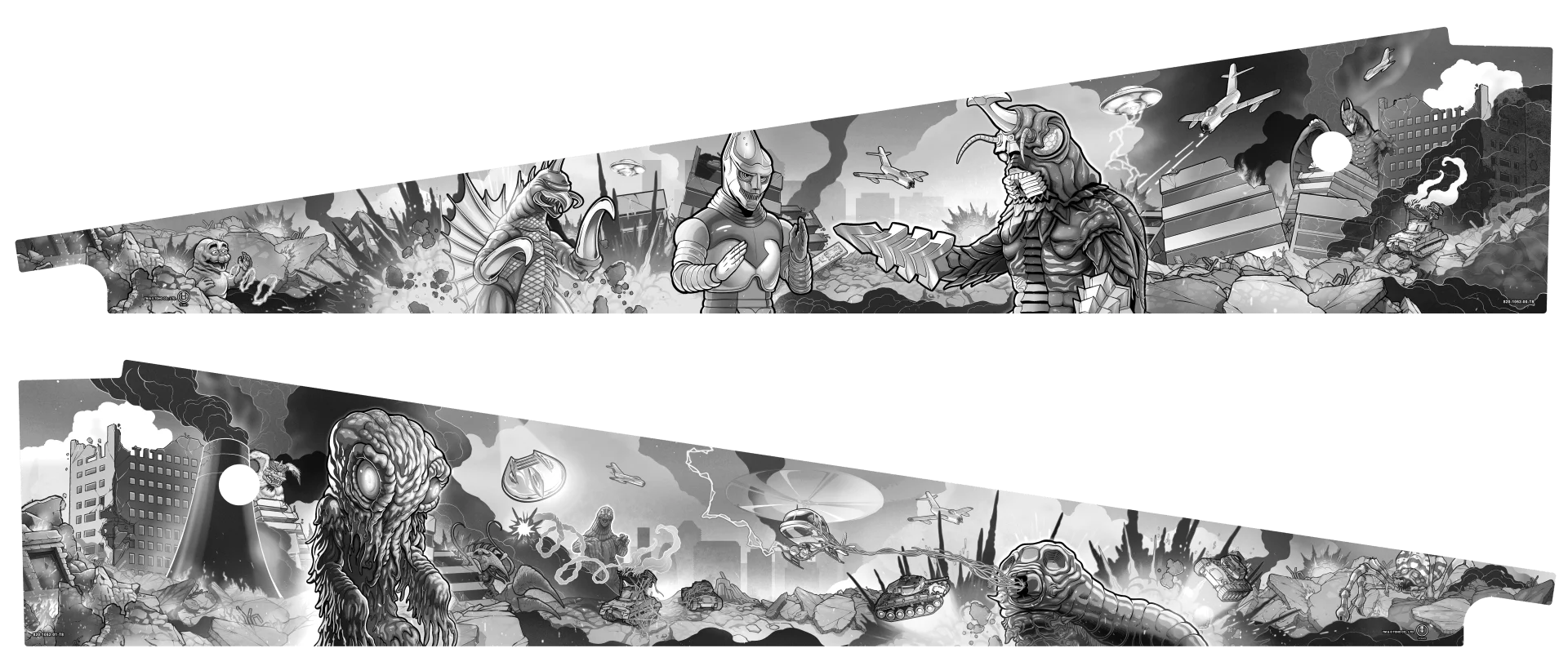 Godzilla side blades (Stern Pinball) 502-7148-00 & 502-7148-T8 - Image 2