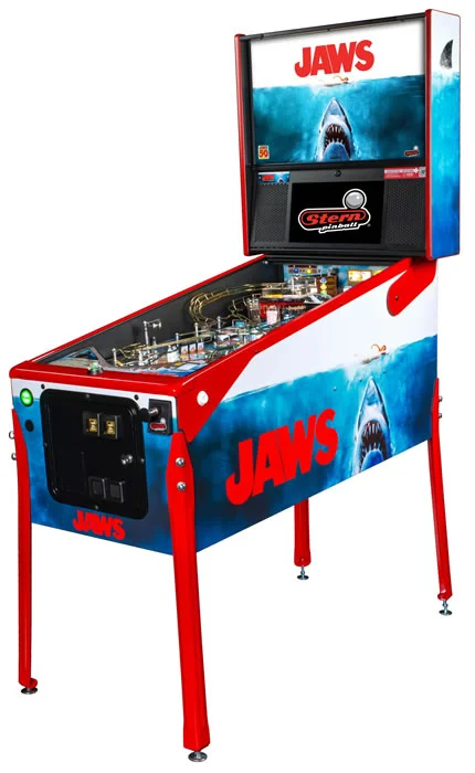 Jaws 50th Anniversary Pinball Machine Now available at just £8329 plus VAT Jaws 50th Anniversary Pinball Machine Now available at just £8329 plus VAT